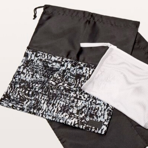 lululemon athletica Accessories - Lululemon OS Two Steps Ahead Drawstring Bag - Black + White Only